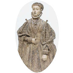 Plaster Relief Wall Sculpture of Tudor Lady