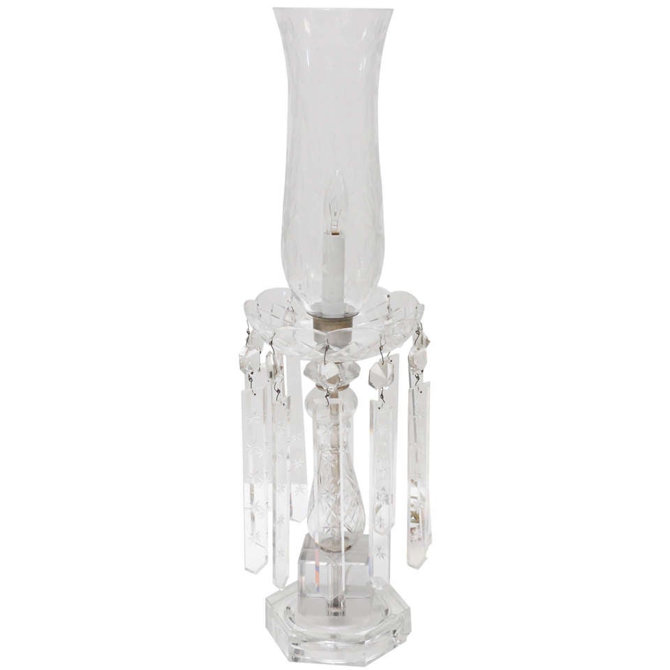 Pair of Crystal Lustre Lamps.