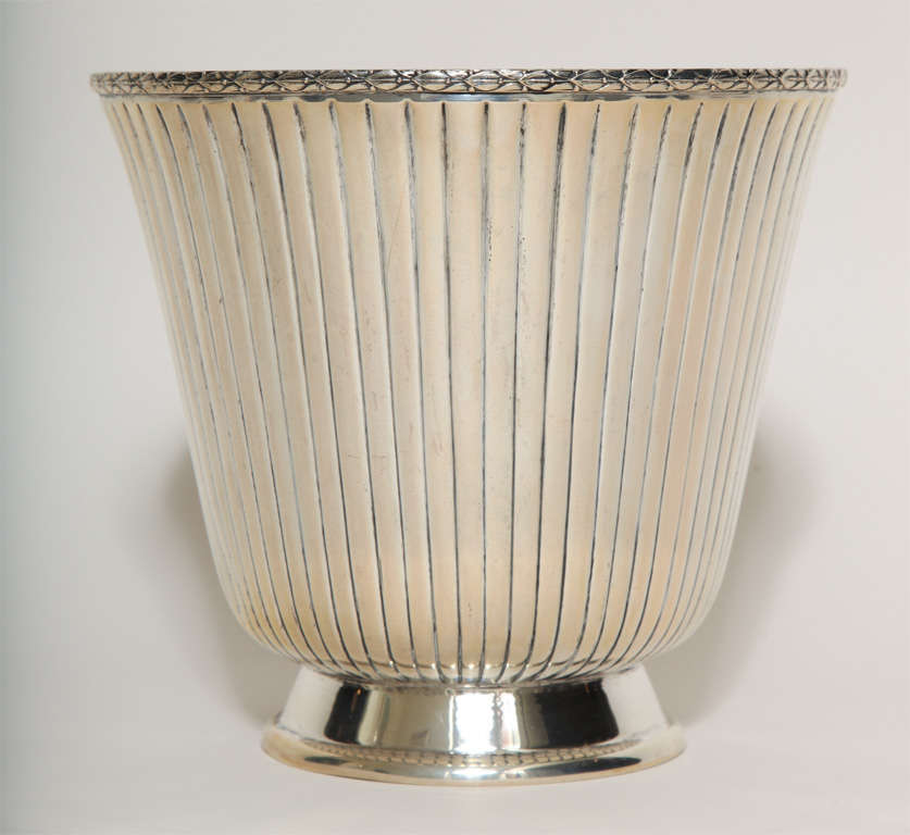 Italian Art Deco Silver Champagne Cooler In Good Condition For Sale In New York, NY