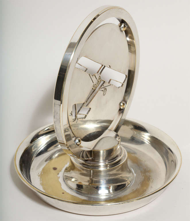 Gustave Keller Frères French Art Deco Silver Plated Vide Poche For Sale 1