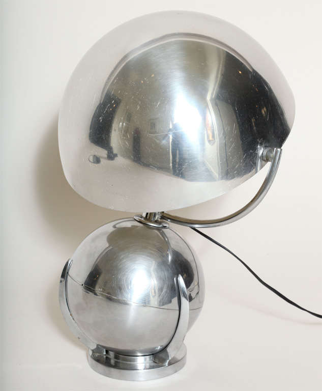 Felix Aublet French Art Deco Boule Nickelled Metal Desk Lamp For Sale 1