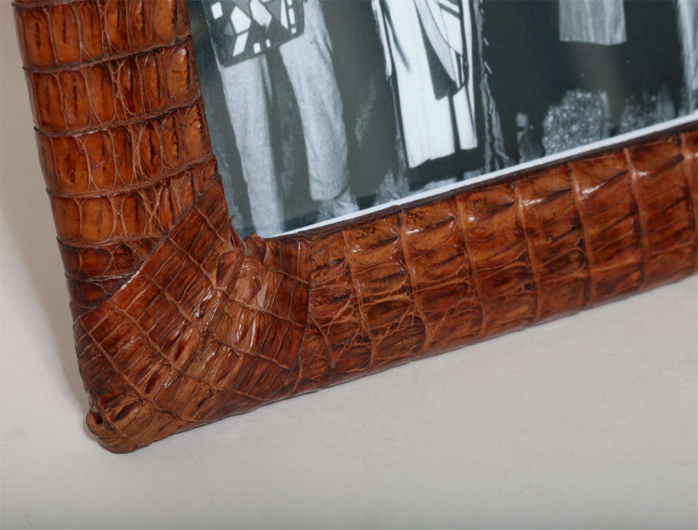 Cuban Art Deco Alligator Photograph Frame In Excellent Condition In New York, NY