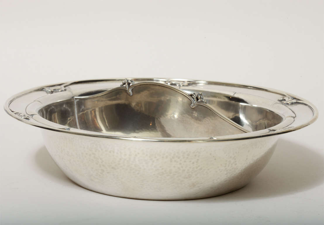 Mid-20th Century Georg Jensen Danish Sterling Silver Two-Compartment Vegetable Dish #228 E