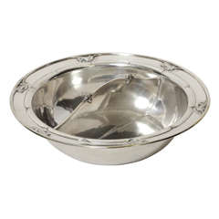 Georg Jensen Danish Sterling Silver Two-Compartment Vegetable Dish #228 E
