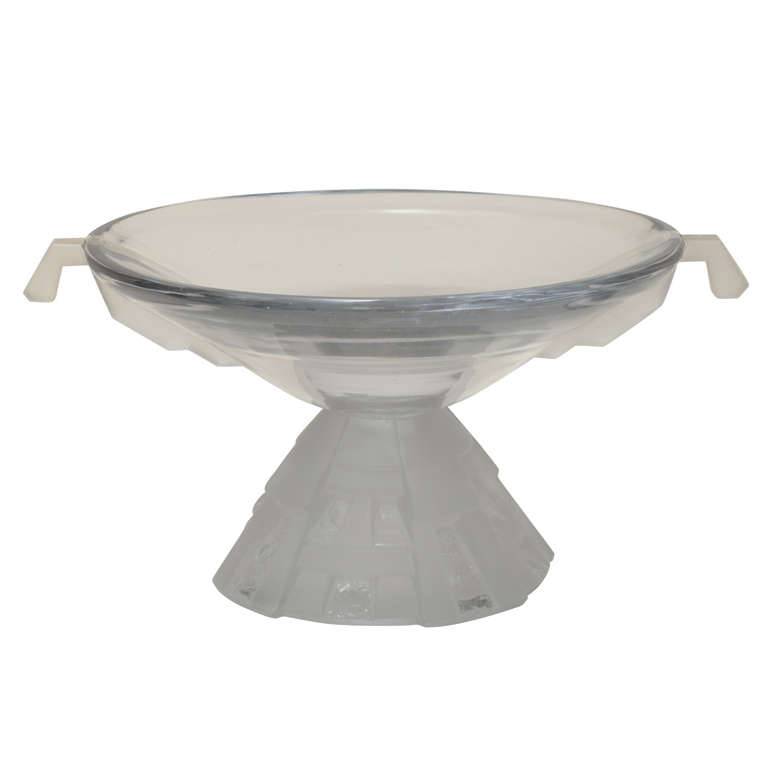 Art Deco Carved & Etched Glass Grande Coupe by Michel-Aristide Colotte