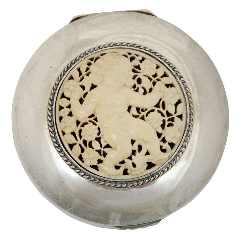 German Art Deco Silver & Ivory Box  by Koch & Bergfeld