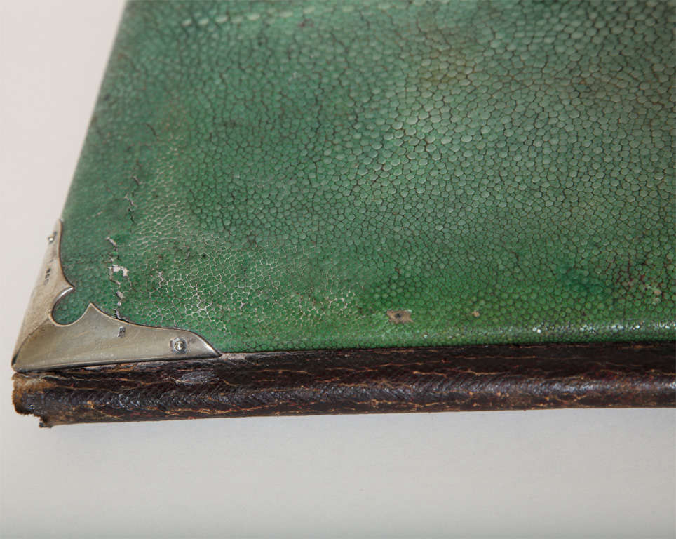 English Shagreen Desk Folio with Silver Mounts  by C.C. In Good Condition In New York, NY