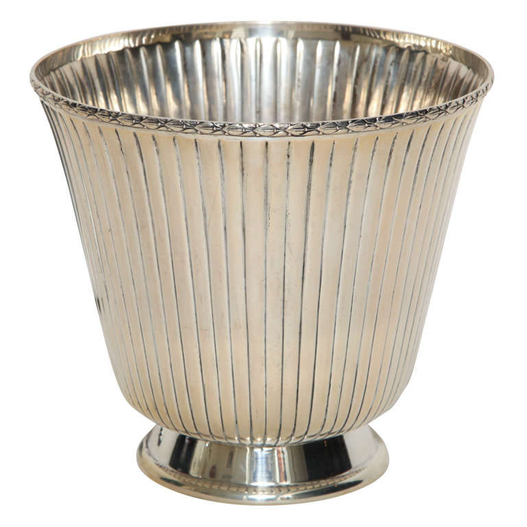 Italian Art Deco Silver Champagne Cooler For Sale at 1stDibs