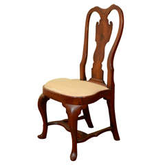 Antique A Rare Queen Anne Walnut Compass-Seat Side Chair   Philadelphia, c. 1750