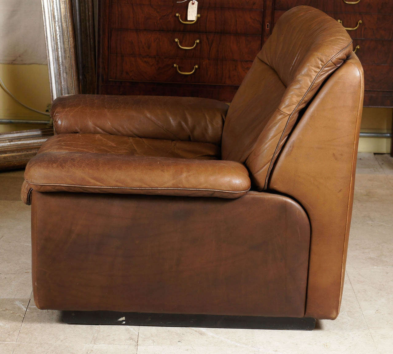 Pair of 1970s Leather Club Chairs by De Sede of Switzerland In Excellent Condition In Hudson, NY