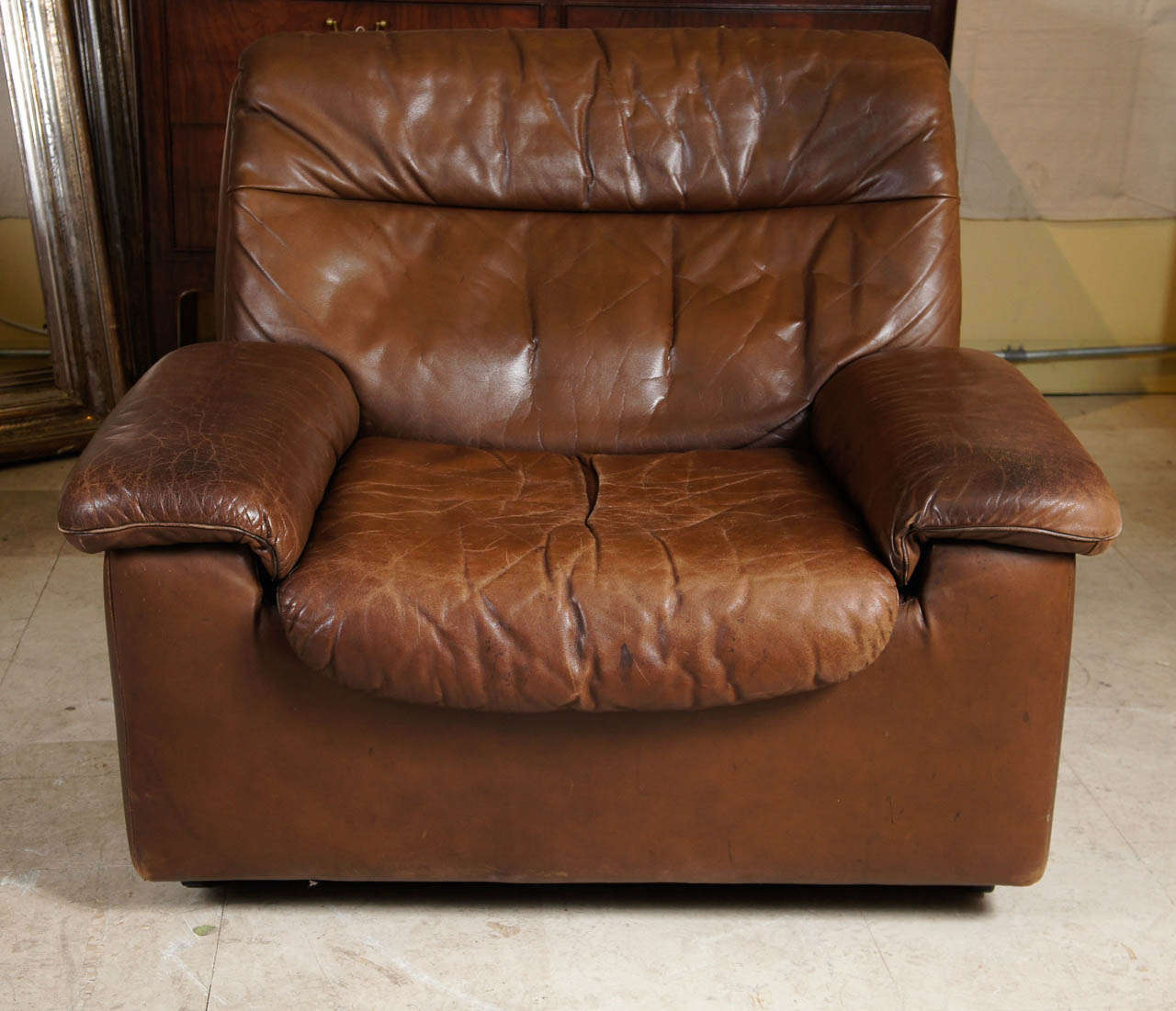 Late 20th Century Pair of 1970s Leather Club Chairs by De Sede of Switzerland