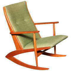 Danish Modern Teak Rocking Chair by Soren Georg Jensen