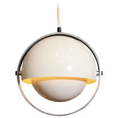 White Danish Modern Globe Pendant