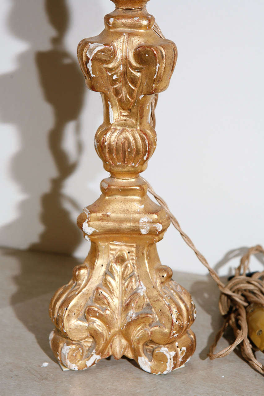 20th Century Pair of Small French Candlestick Lamps For Sale