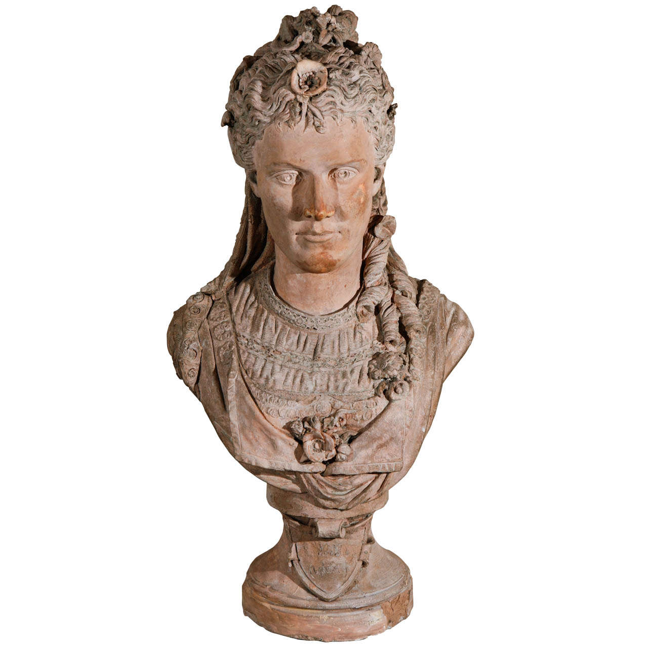 French Terra Cotta Bust of Ophelia For Sale