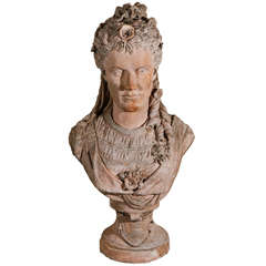 French Terra Cotta Bust of Ophelia