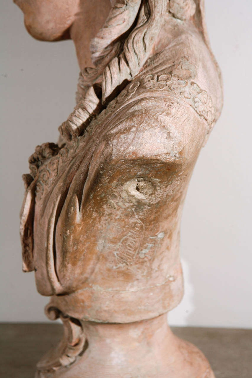 French Terra Cotta Bust of Ophelia For Sale 2
