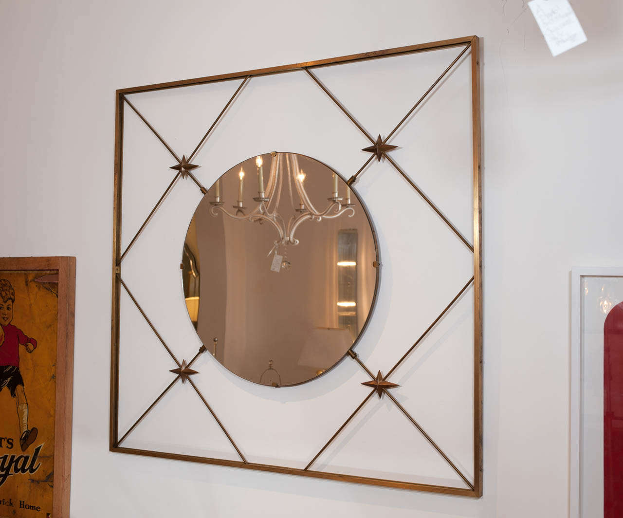 This unique and rare mirror strikes an impressive pose over a mantle or that
special room that says 