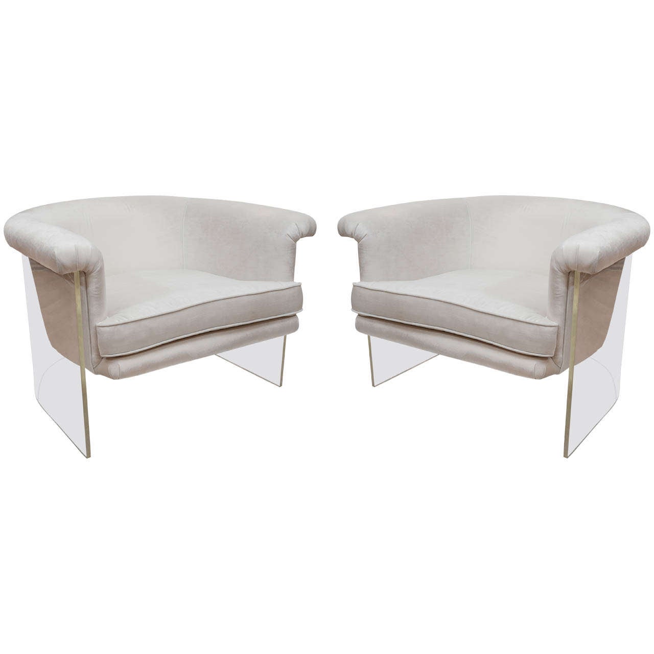 Pair of Vintage Lucite Lounge Chairs