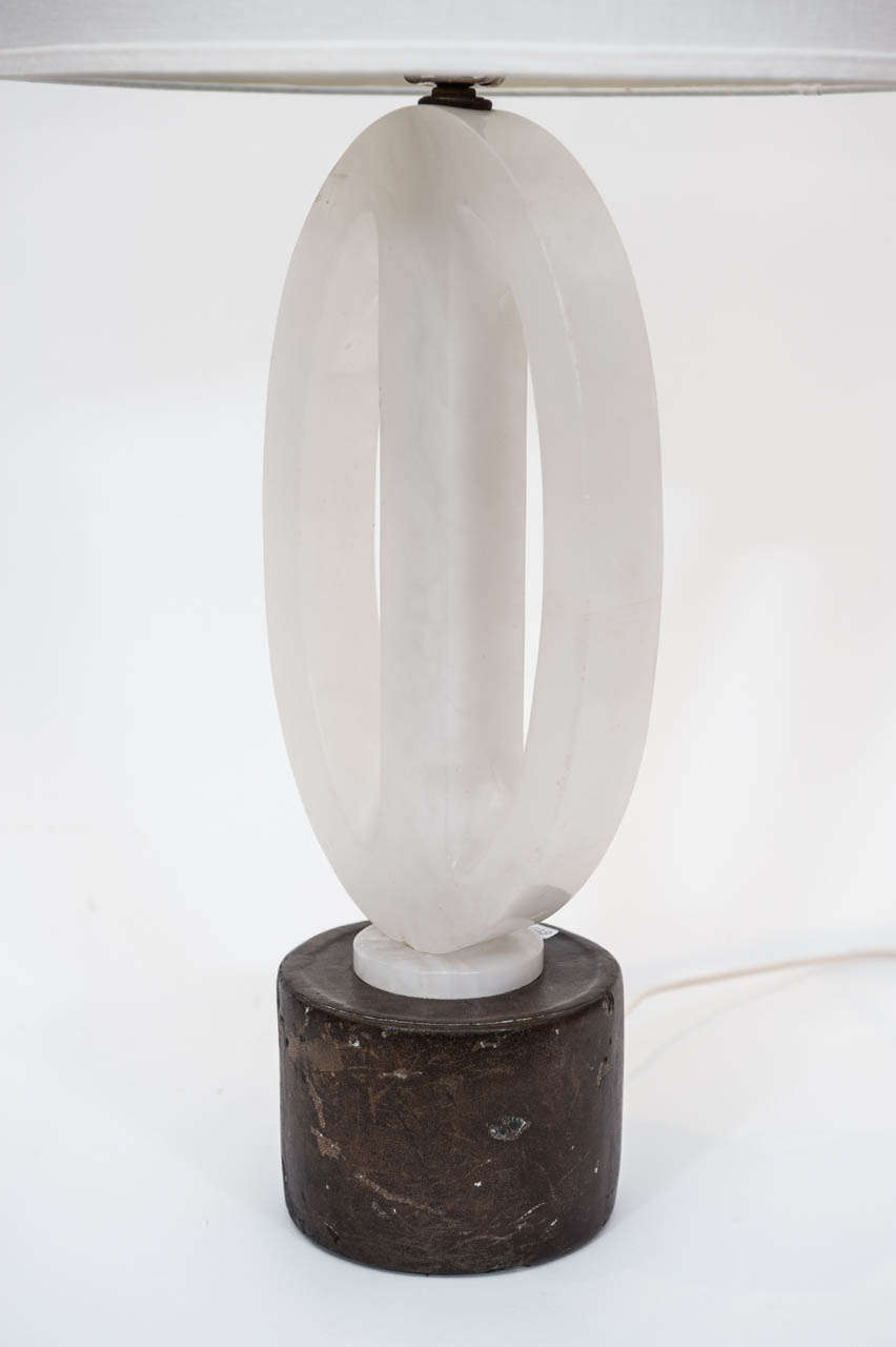 Mid-20th Century Sculptural Vintage Alabaster Lamp