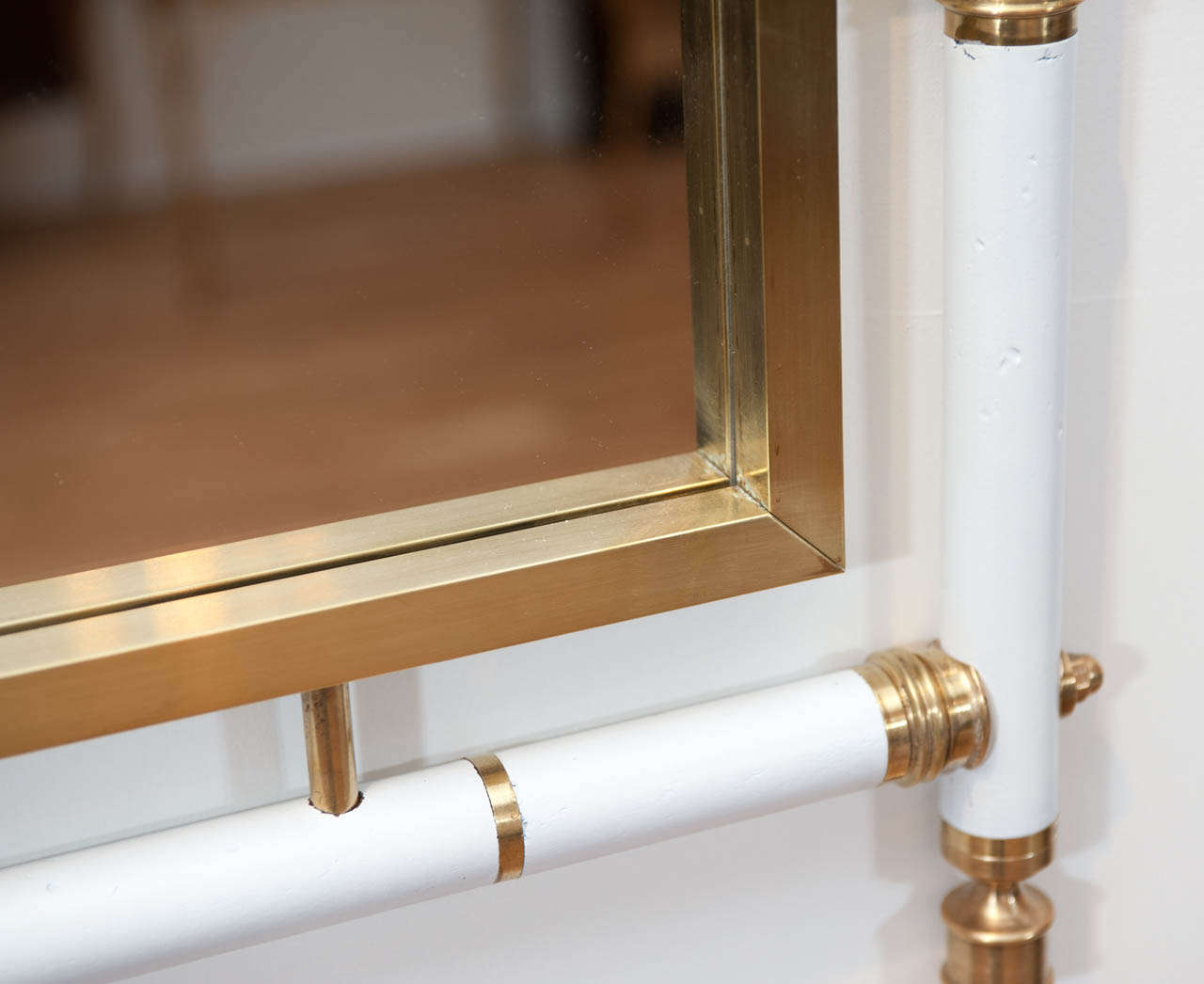American Faux Bamboo and Brass Mirror