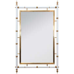 Faux Bamboo and Brass Mirror