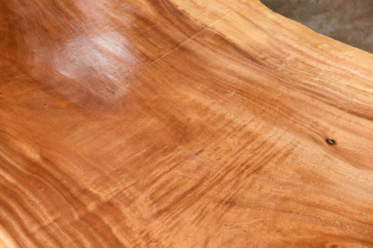 American Mid Century Wood Slab Table For Sale