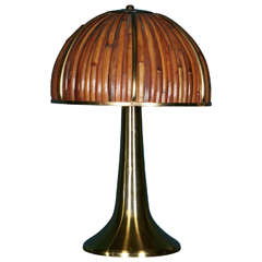 Chic and Organic Table Lamp Signed by Gabriella Crespi 1970