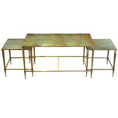 Vintage Brass and Mirrored Coffee Table