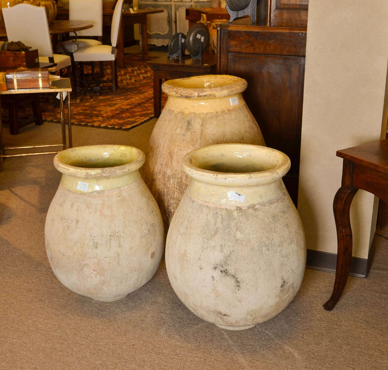 Collection of 19th Century Biot Olive Pots
