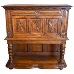 19th Century Walnut and Oak Cabinet