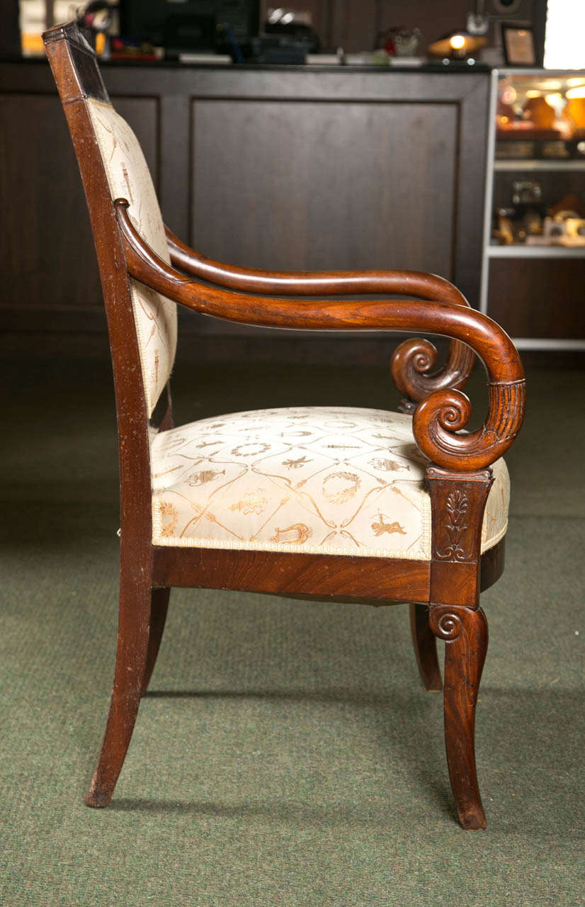 Charles X Mahogany Fauteuils In Good Condition In Stamford, CT