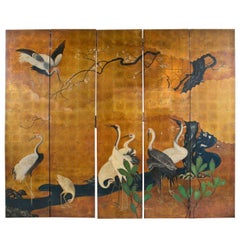 Hand Painted Japanese Screen