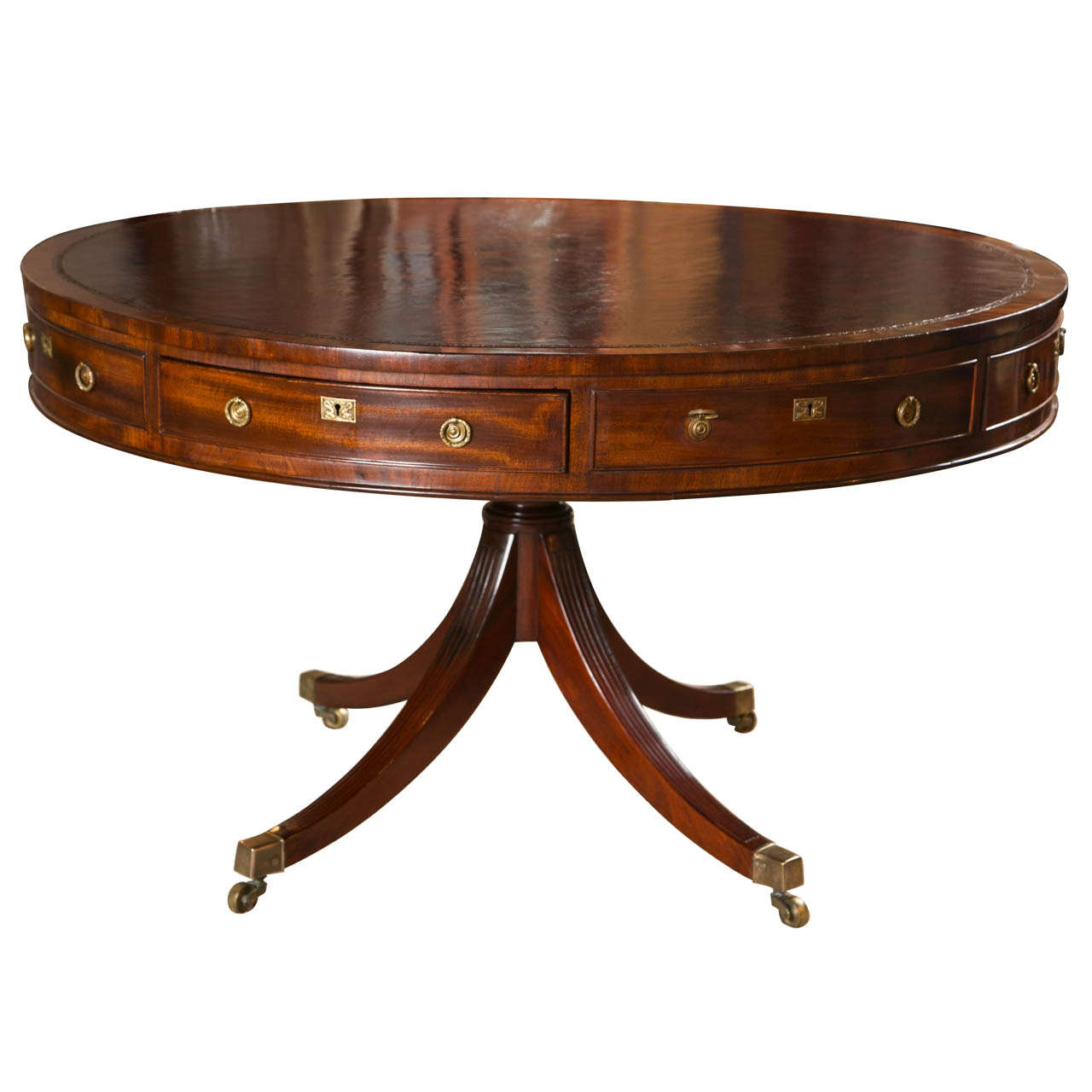 Rotating Mahogany Drum Table at 1stDibs drum table for sale, what is