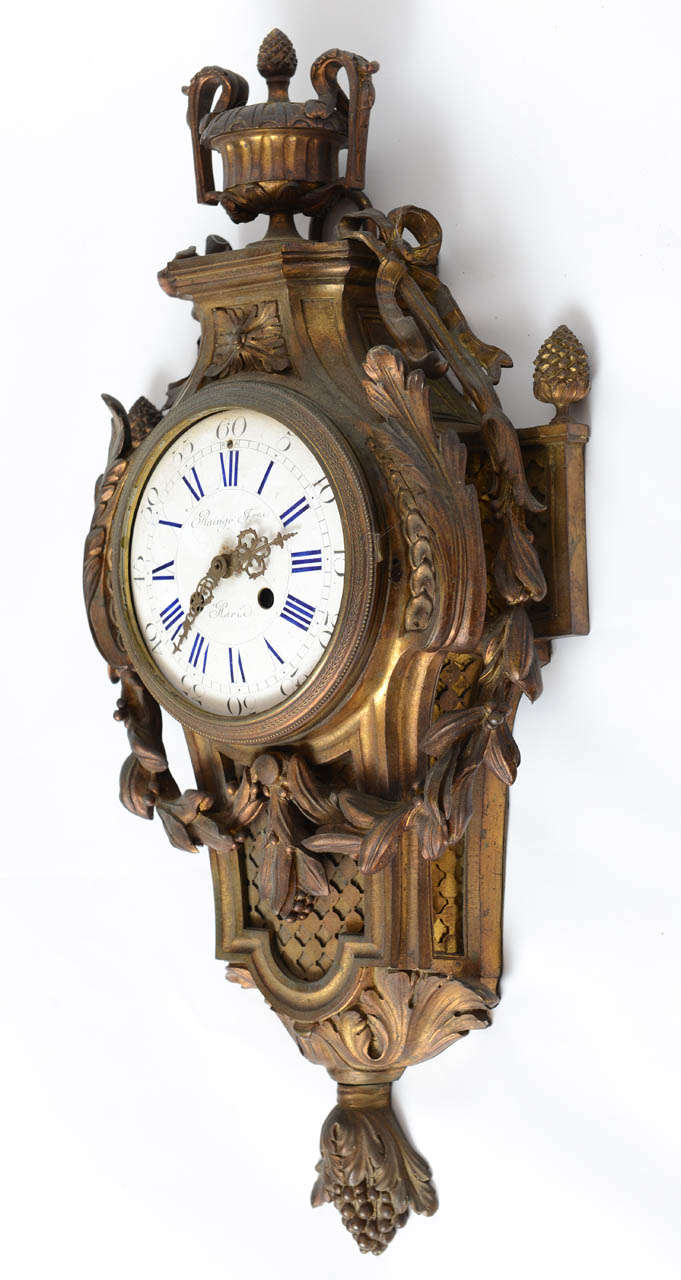Belle Époque French Bronze Cartel Wall Clock, 19th Century