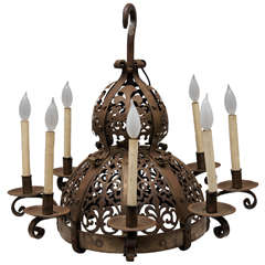 Antique Eight Light Candelabra Chandelier