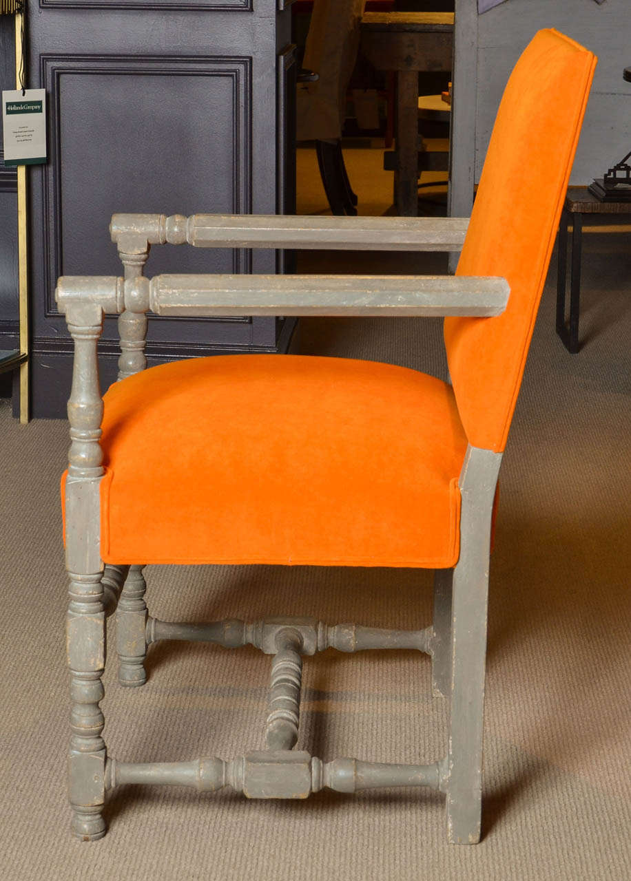 20th Century Upholstered Orange Arm Chair