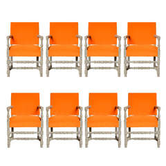 Upholstered Orange Arm Chair