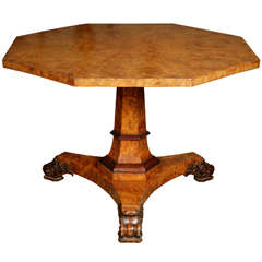 A George IV Burr and Figured Oak Centre Table