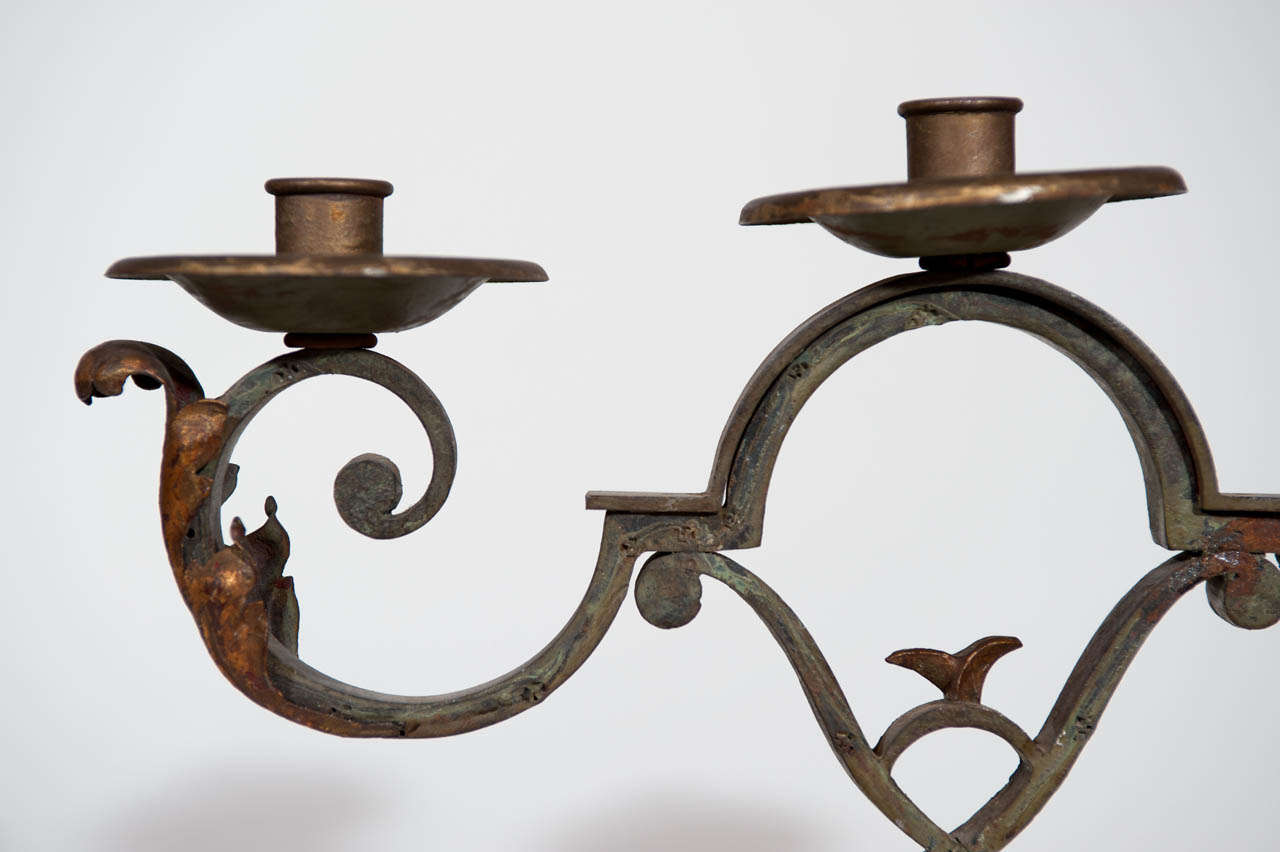 French 20th Century Pair of Candelabra Circa 1940 France For Sale