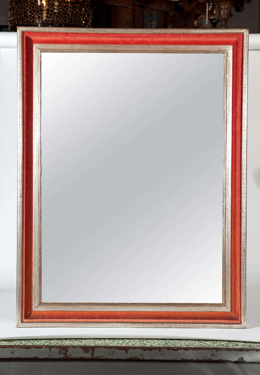 20th Century Mirror with Red Velvet inset and carcass finished in silverleaf
c. 1910 France