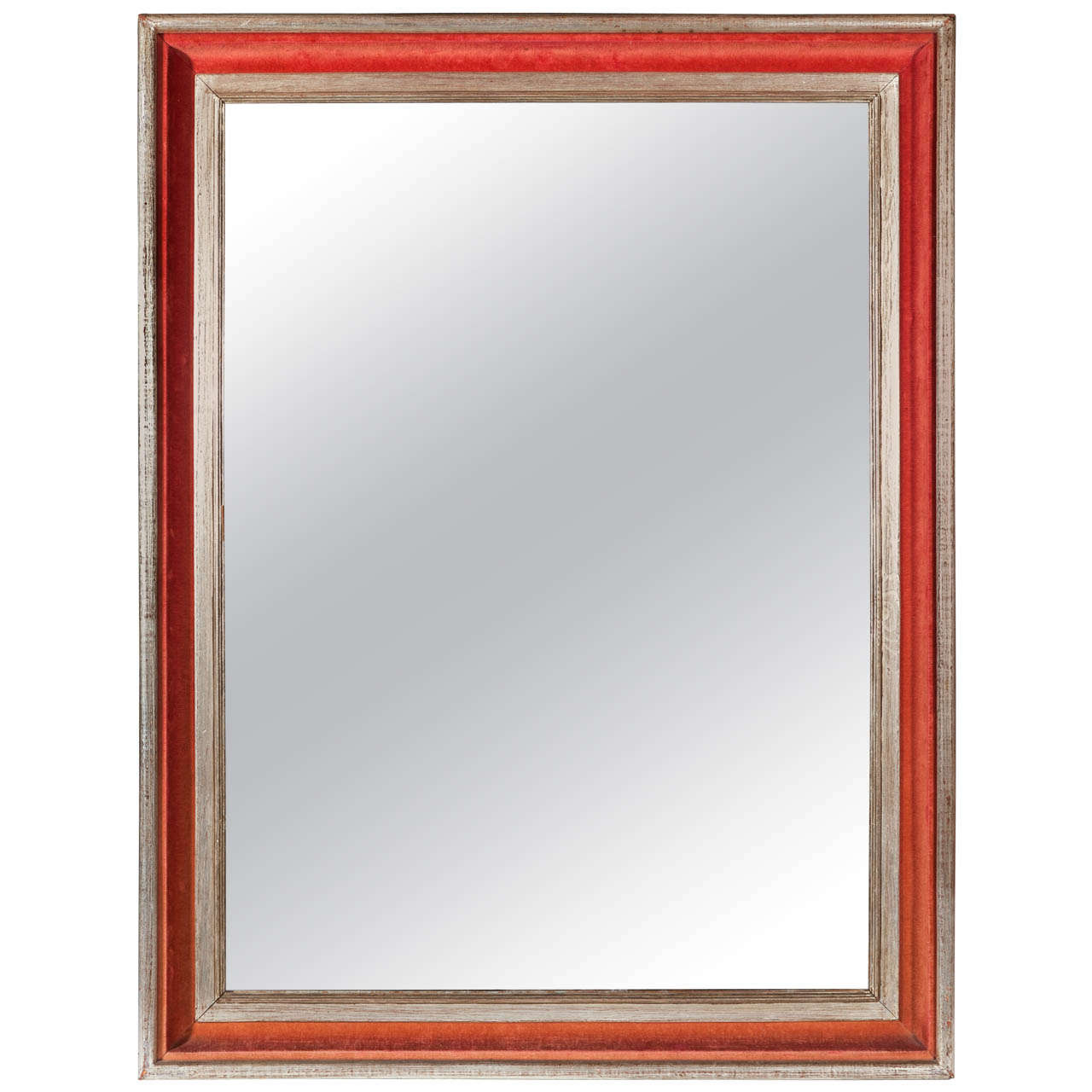 Early 20th Century Mirror With Red Velvet Inset  France For Sale