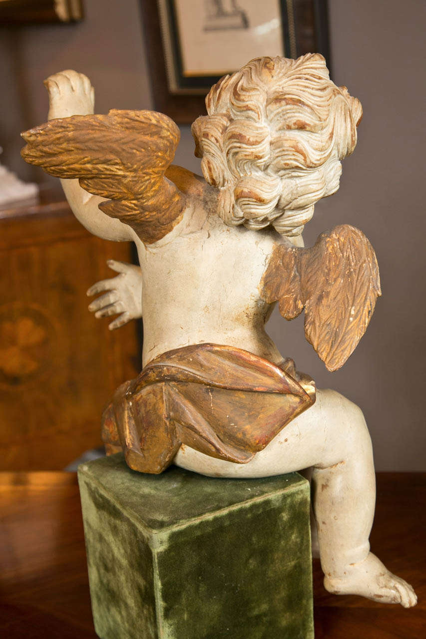 Gilt A Pair of Mid 18th Century Italian Angel Sculptures