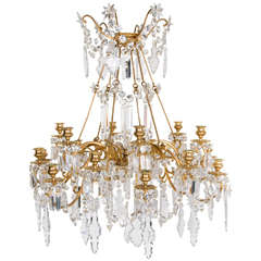 19th Century Baccarat Ormolu and Glass 18 Light Candelier