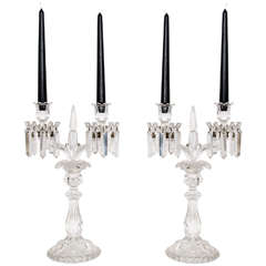 Pair of Crystal Candelabra by Baccarat