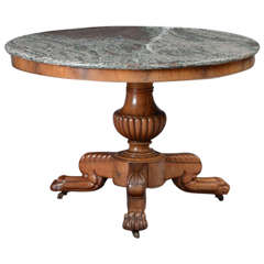 Louis Philippe Bleached Mahogany Center Hall Table 4