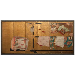 Japanese Screen: Whose Sleeves? (Tagasode)