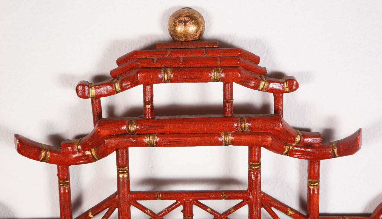 Mid-20th Century 1960's Chinese Chippendale Style Pagoda Mirror