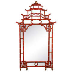 1960's Chinese Chippendale Style Pagoda Mirror