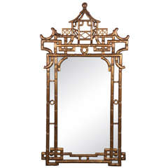 1960's Gilded Chinese Chippendale Carved Mirrors